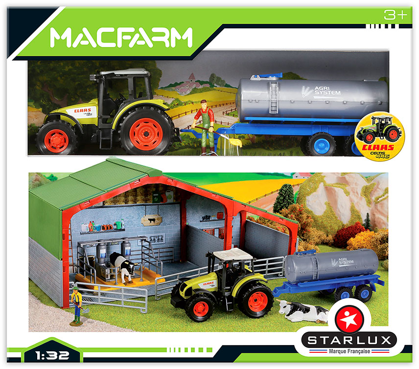 Coffret de Ferme avec Laiterie à construire et son tracteur CLAAS avec Citerne - MACFARM - 802165
