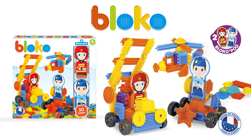 Coffret de 50 Bloko avec 2 figurines Pods Pompiers - BLOKO - 503540