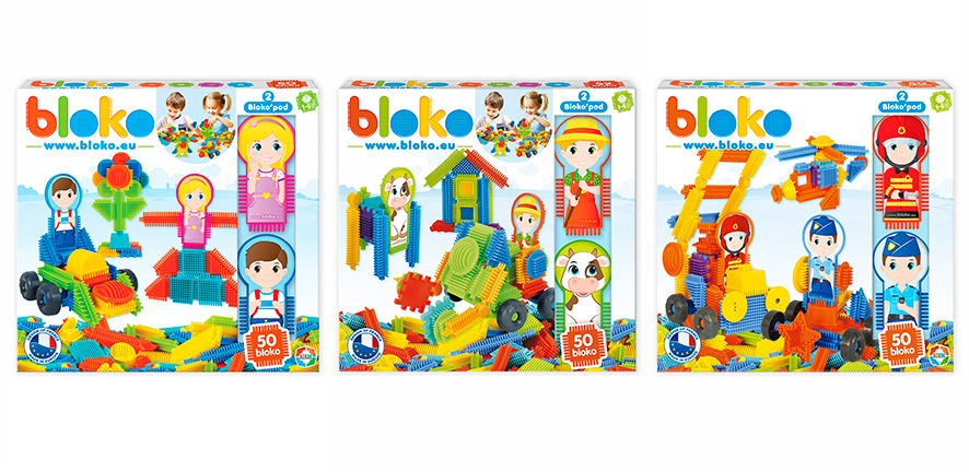 Coffret de 50 Bloko avec 2 figurines Pods en assortiment Famille/Ferme/Urgence - BLOKO - 503557