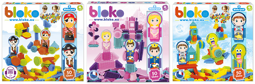 Coffret de 50 Bloko avec 2 figurines Pods en assortiment Espace/Pirates/Princesse - BLOKO - 503735