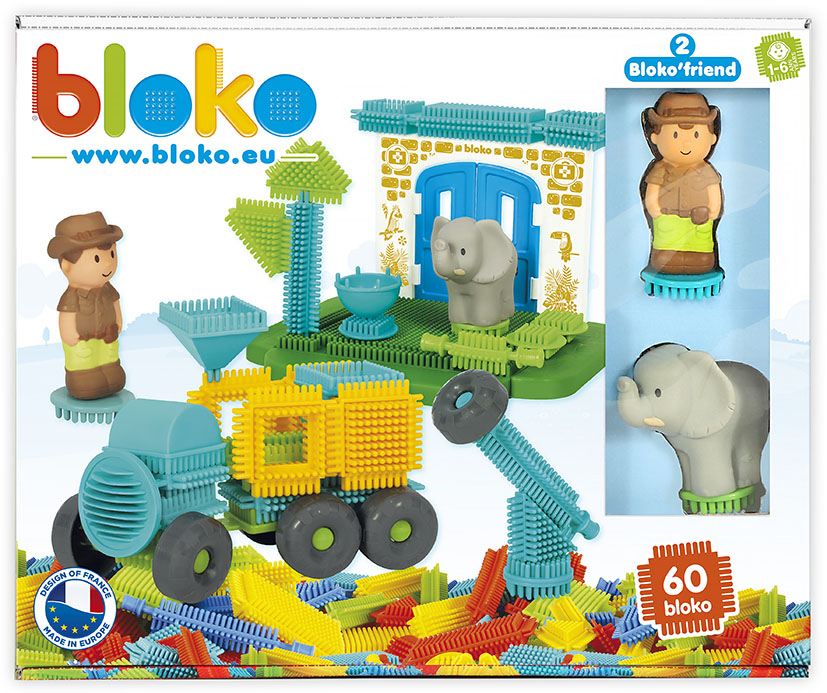 Coffret de 50 Bloko avec 3 figurines 3D Jungle - BLOKO - 503717