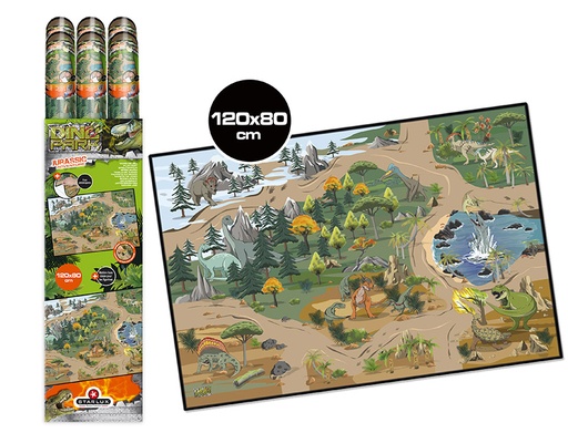 Display de 12 Tapis de jeu Dinosaures 120 x 80cm - DINOPARK - 801149