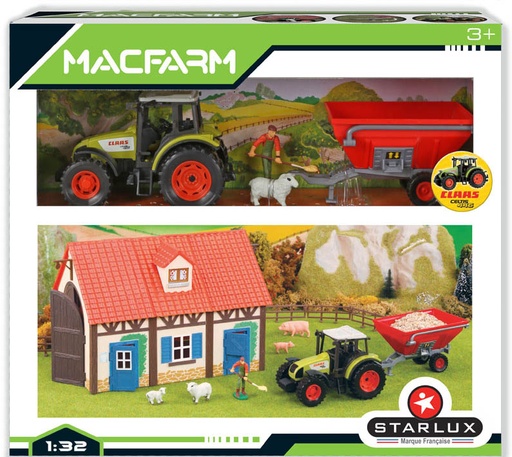 Coffret de Ferme avec bâtiment à construire et Tracteur CLAAS 1/32e - MACFARM - 802080