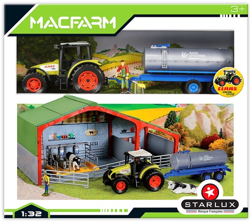 Coffret de Ferme avec Laiterie à construire et son tracteur CLAAS avec Citerne - MACFARM - 802165