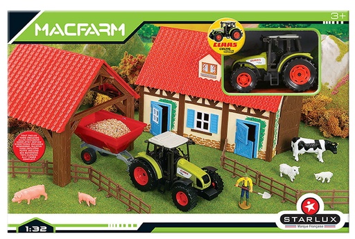 Coffret de ferme à monter avec Figurines et Tracteur CLAAS - MACFARM - 802234