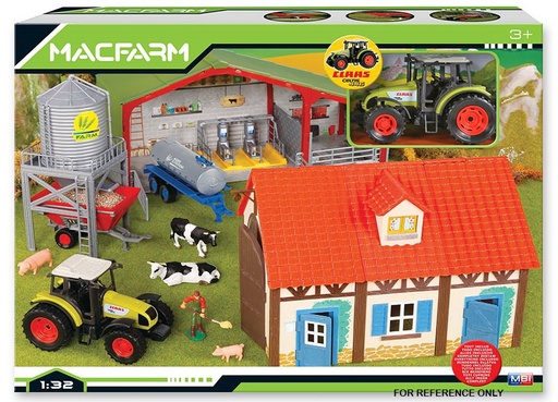 Coffret de Ferme à monter avec Silo et Tracteur CLAAS - MACFARM - 802171