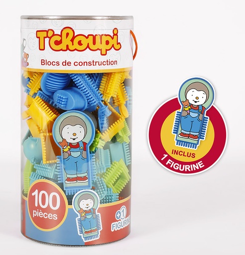 Tube de 100 Bloko avec une figurine Pod T'Choupi - BLOKO - 503726