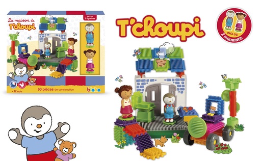 Coffret de 60 Bloko avec 2 figurines 3D T'Choupi - BLOKO - 503741