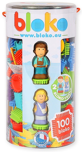 Tube de 100 Bloko + 2 figurines 3D thème Famille - BLOKO - 503664