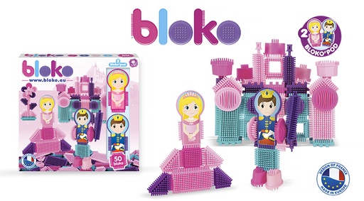 Coffret de 50 Bloko avec 2 figurines Pods Prince et Pincesse - BLOKO - 503538