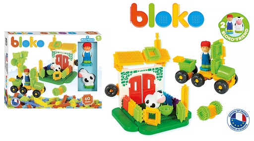 Coffret de 50 Bloko avec 3 figurines 3D Ferme - BLOKO - 503684