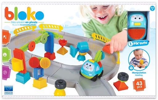 Coffret circuit de course auto avec 43 Bloko et une voiture de course - BLOKO - 503556
