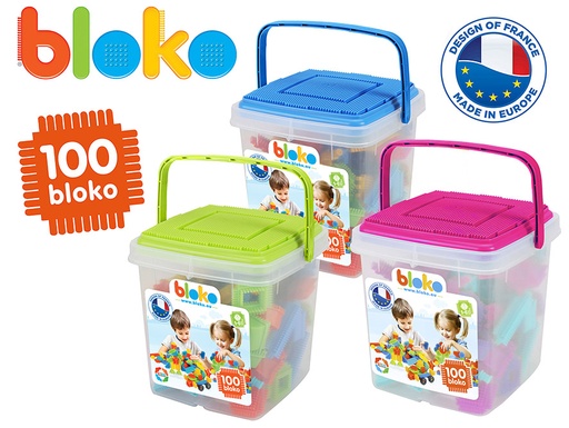 Baril de 100 Bloko en assortiment Rose/Vert/Bleu - BLOKO - 503555