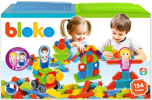 Coffret de 154 Bloko avec 2 plaques et 2 figurines Pods Famille - BLOKO - 503625