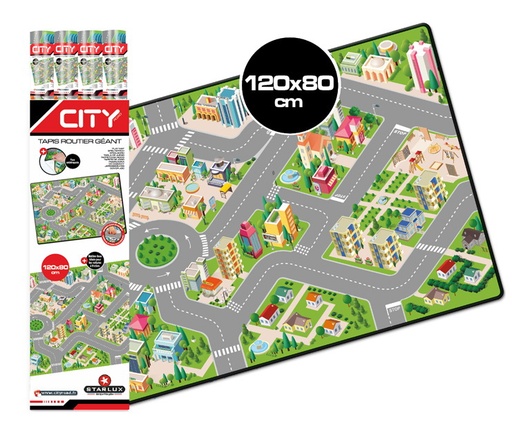 Display 12 pièces Tapis route pour petites voitures 120 x 80cm - STARLUX - 801129